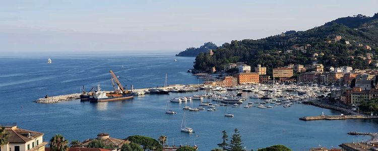 Yacht moorings in Santa Margherita harbor