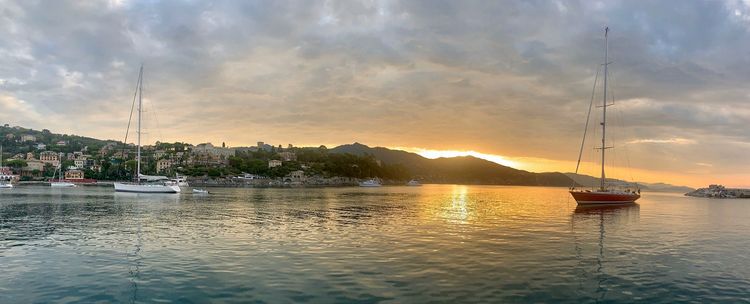 Yacht moorings in Santa Margherita harbor