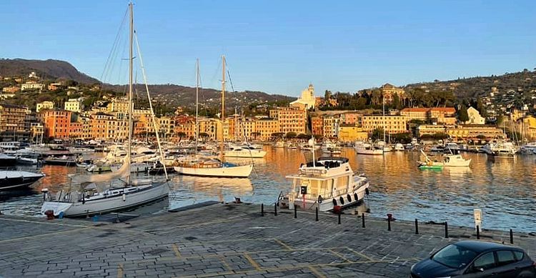 Yacht moorings in Santa Margherita harbor