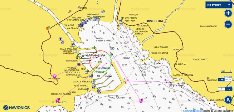 To open Navionics chart  of Porto Carlo Riva yacht marina