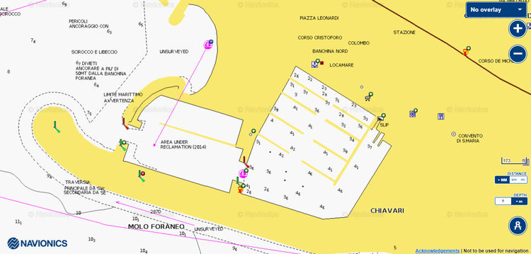 To open Navionics chart  of Chiavari Yacht Marina