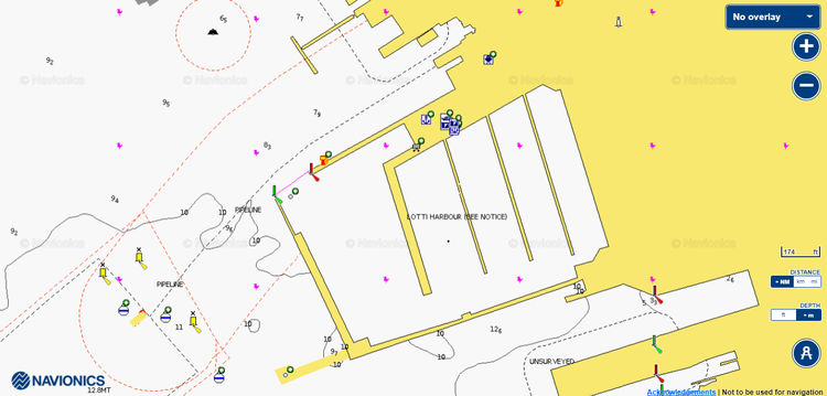 To open Navionics chart  of Porto Lotti yacht marina. La Spezia.