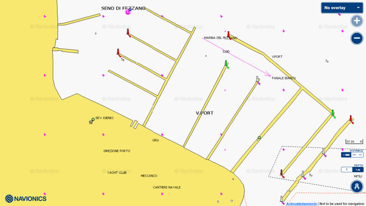 To open Navionics chart  of Fezzano yacht marina. La Spezia Bay.