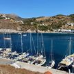 Yacht moorings in Kapsali harbor