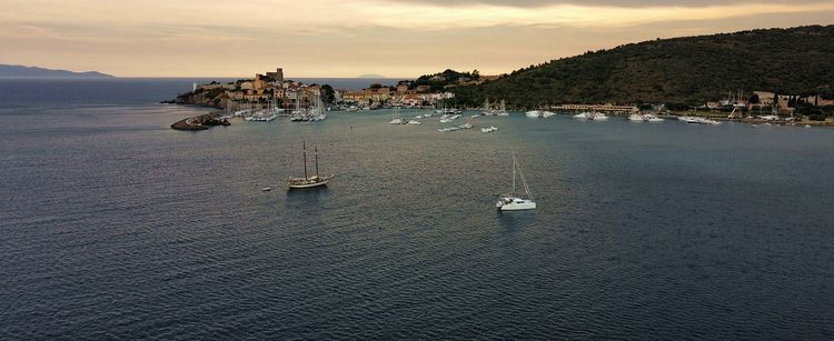 Yacht anchorage in Talamone Bay