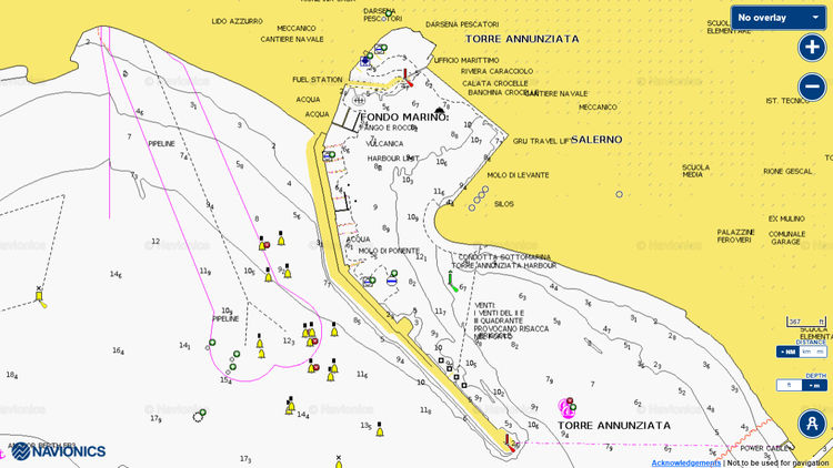 To open Navionics chart of Yacht mooring in Porto Torre Annuciato