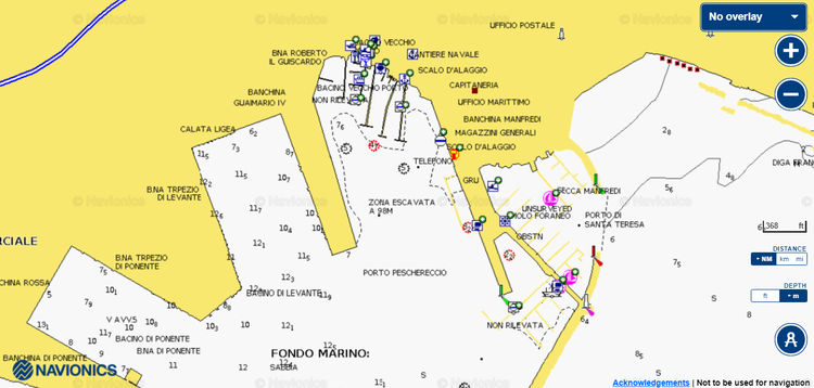 To open Navionics chart of Yacht moorings in Porto Novo Salerno