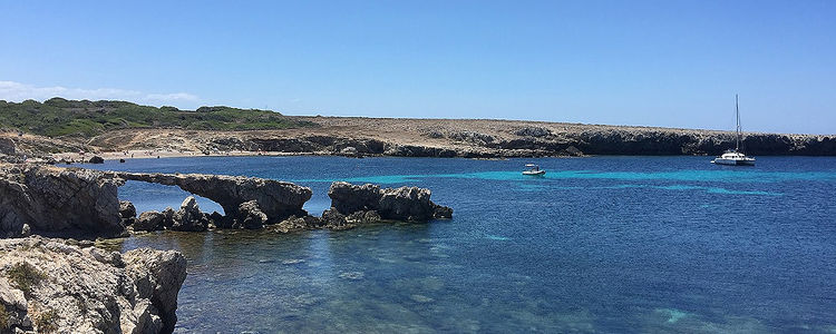 Yacht mooring in Rotonda Bay off Favignana Island