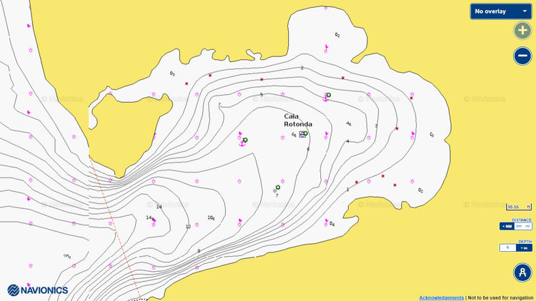 Map of moorings in Rotonda Bay off the island of Favignana