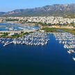 Yachts mooring in the Marina Sant Carlos