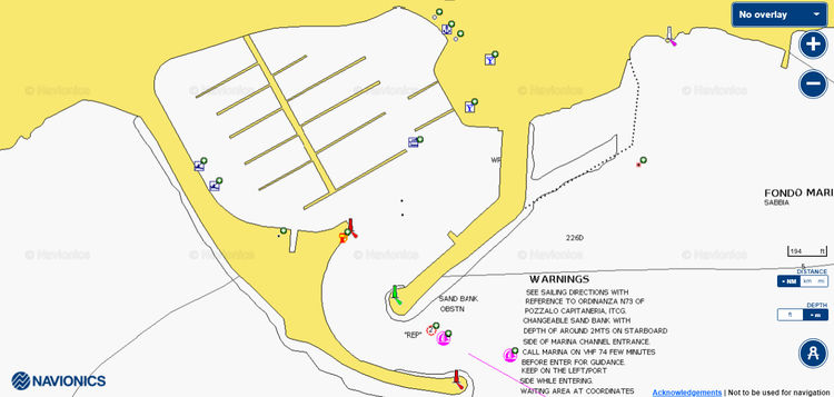 To open Navionics chart of Ragusa Yacht Marina