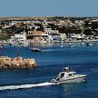 Yacht mooring in Lampedusa harbor