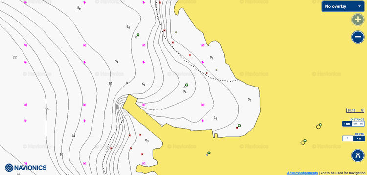 Map of yacht moorings in Pozzolana di Ponente