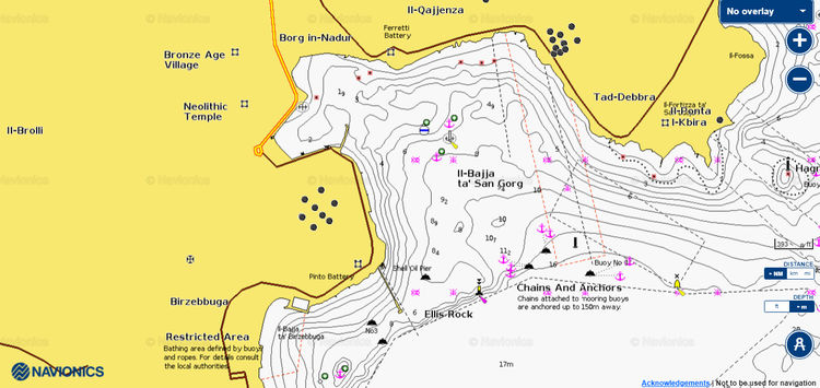 To open Navionics chart  of yacht anchorage in St George's Bay