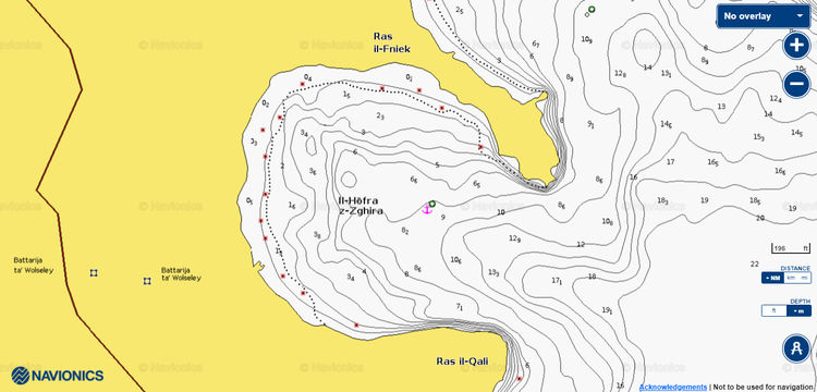 To open Navionics chart of yacht anchorage in Hofra Z-Żghira Bay