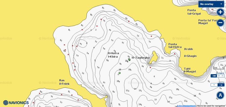 To open Navionics chart of yacht anchorage in Hofra I-Kbiira Bay