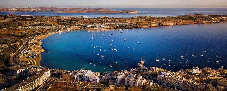 Yacht anchorages in Mellieha Bay