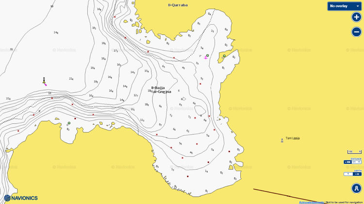 To open Navionics chart of yacht anchorages in Gnejna Bay