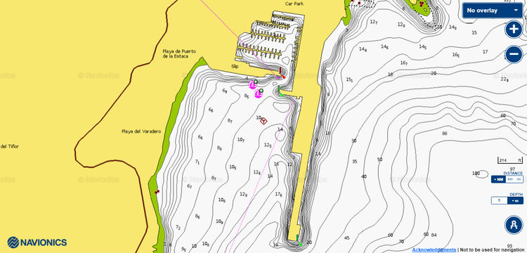 To open the Navionics chart of Estaca Harbor