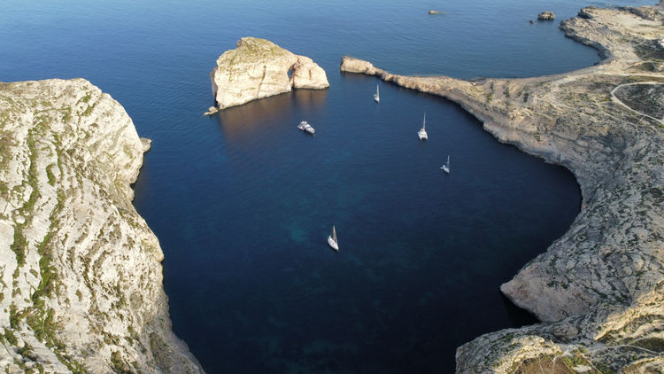 Yacht anchorage in Dwejra Bay