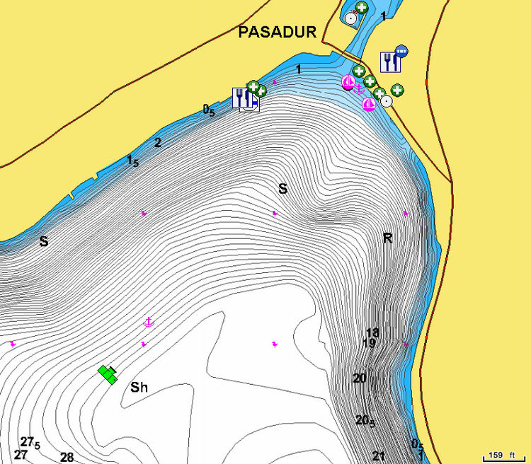 Yacht mooring in Pasadur