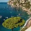 Yacht mooring on buoys in Positano