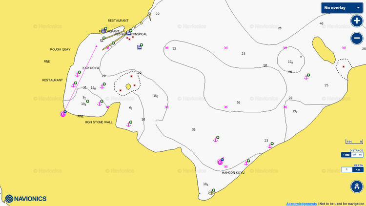 Yacht moorings in Wall Bay