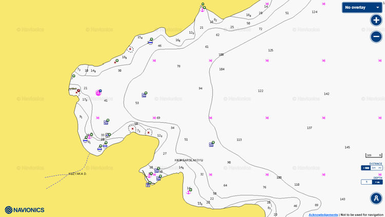 To open the Navionics chart of yacht moorings in Sarsala Bay