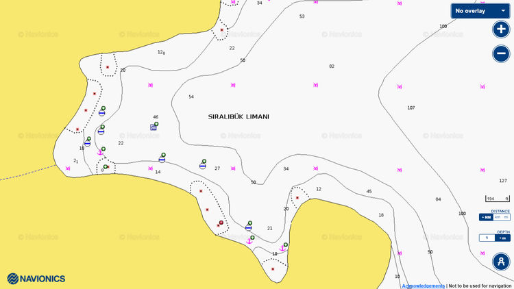 To open Navionics chart of yacht moorings in Deep Bay