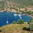 Yacht moorings in Tersane Creek Bay