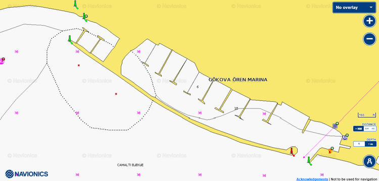 To open Navionics chart Gokova Oren Marina