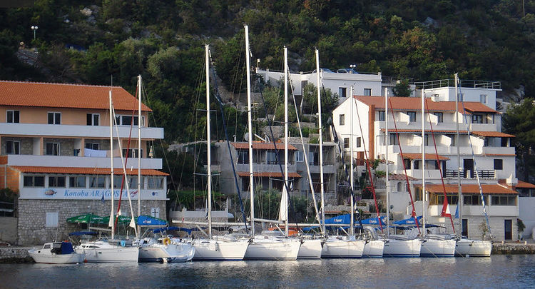 Yacht moorings in Zaklopatica Bay