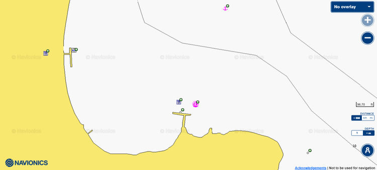 To open Navionics chart of yacht anchorages in Akbuek Bay