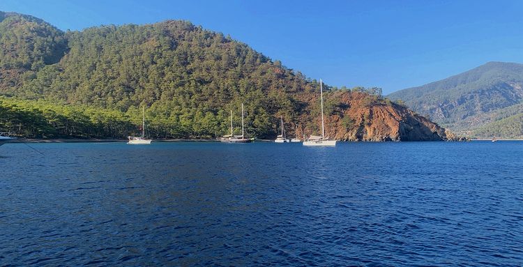 Yacht anchorage in Kargi Bay (Kargi Koyu)