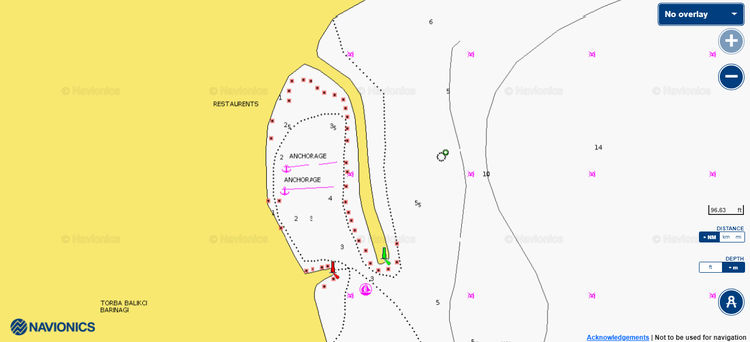 To open the Navionics chart of yacht mooring in Torba fishport