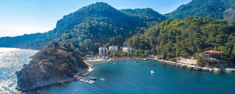 Yacht moorings in Turunc Bay