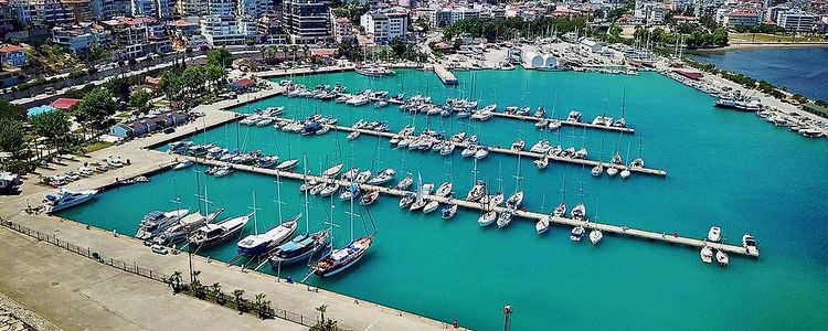 Yacht mooring in Finike marina