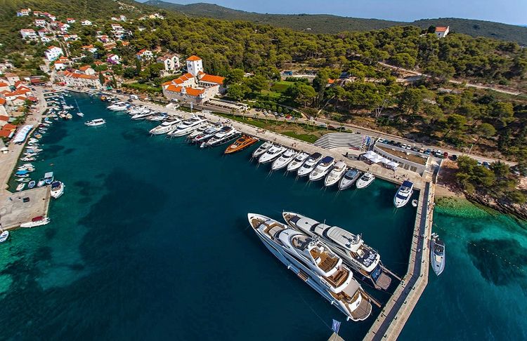 Yacht moorings in the Port of Maslinica