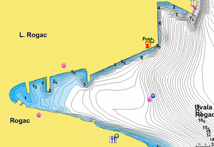 To open Navionics chart of yacht moorings in Rogac