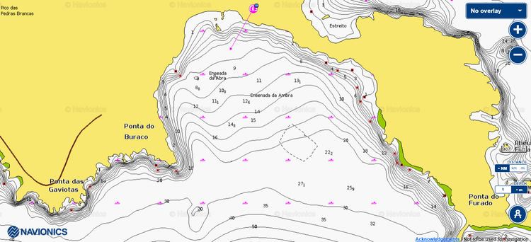 To open Navionics chart of the yacht anchorage in Abra Bay