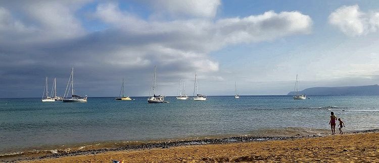 Yachts anchored near Porto Santo marina