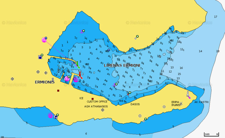 Yacht moorings in Ermioni