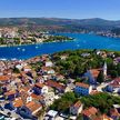 Yacht anchorage and mooring buoys at Rogoznica