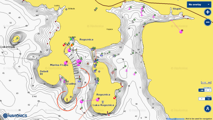 To open Navionics chart  of yacht anchorage at Rogoznitsa