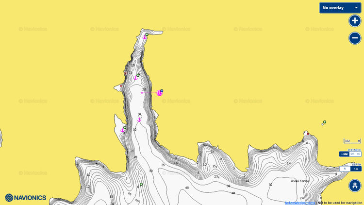 To open Navionics chart  of yacht anchorage in Borovica Bay