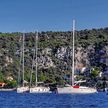 Yacht mooring buoys in Sicenica Bay