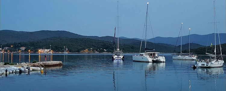 Yacht moorings in Loviste Bay