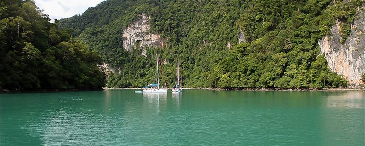 Yacht anchorage off Gubang Darat Island