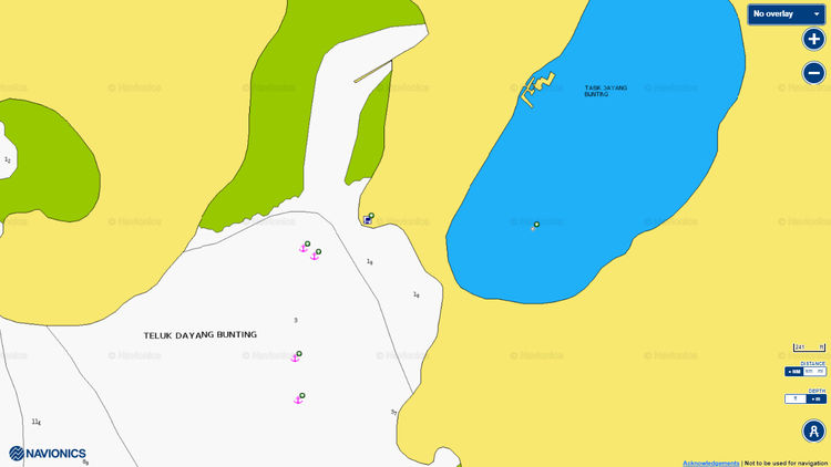 To open Navionics chart of the yacht anchorage in Dayang Banting Bay