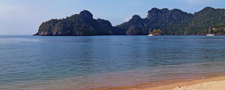 Yacht anchorage at Tanjung Rhu Beach